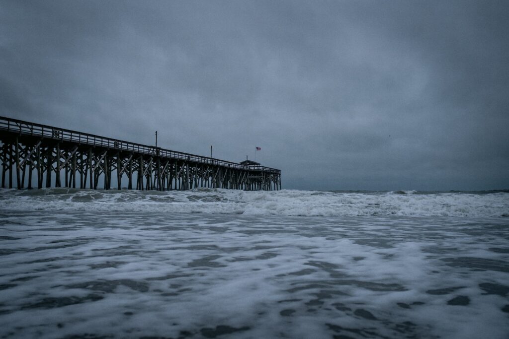 SWFL pier during a Hurricane. Flooding