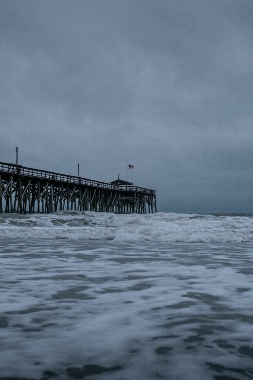 SWFL pier during a Hurricane. Flooding